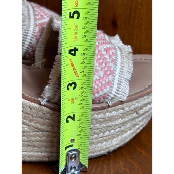 Tommy Hilfiger Platform Espadrille Sandals Womens Sz 11 Pink Jute Wrap Zip Heels - Picture 15 of 15